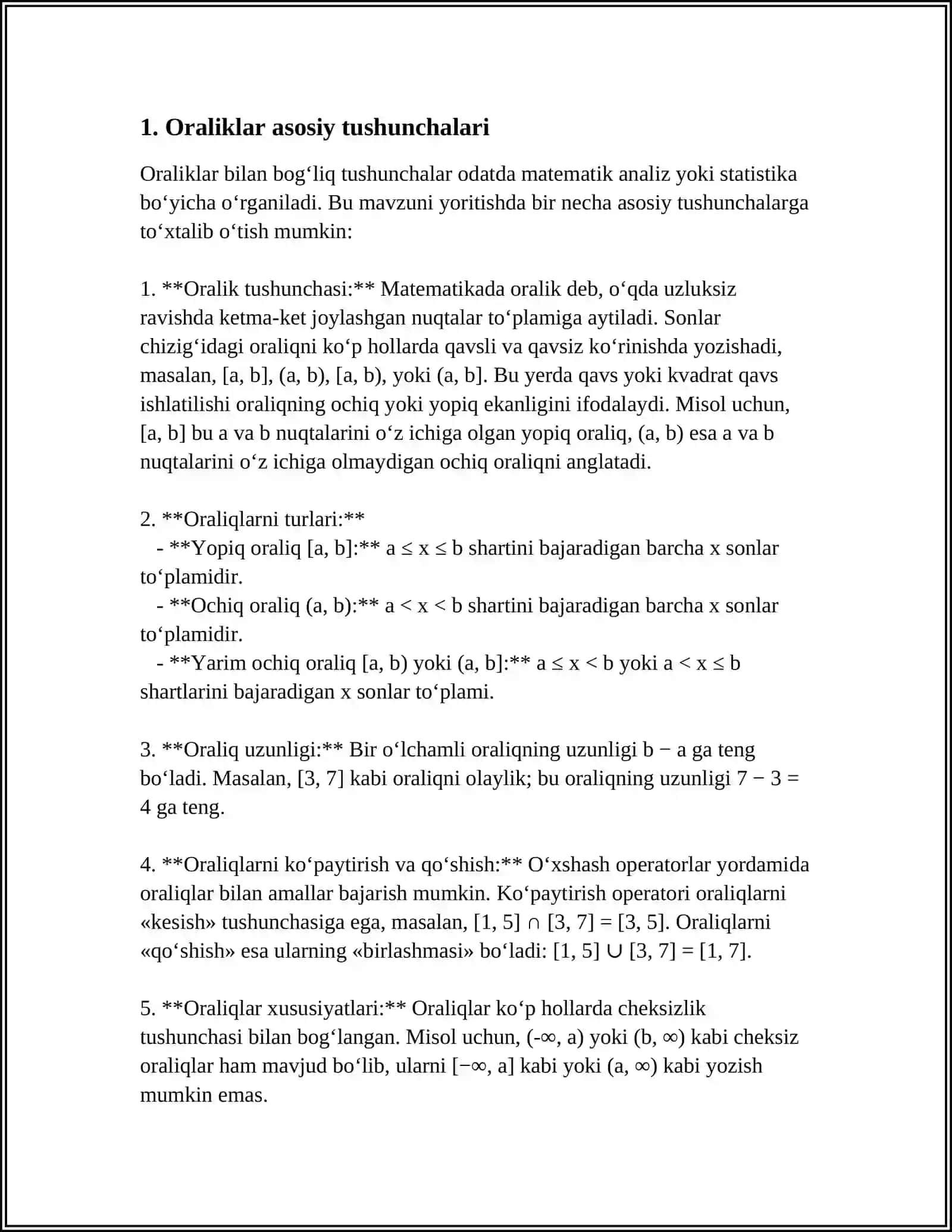 ORALIQLAR MATEMATIKADAN 3