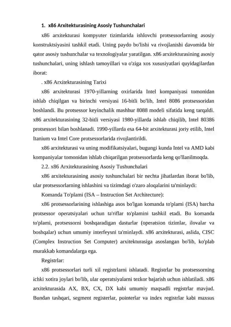 x86 protsessorlari asosiy xarakteristikalari 3