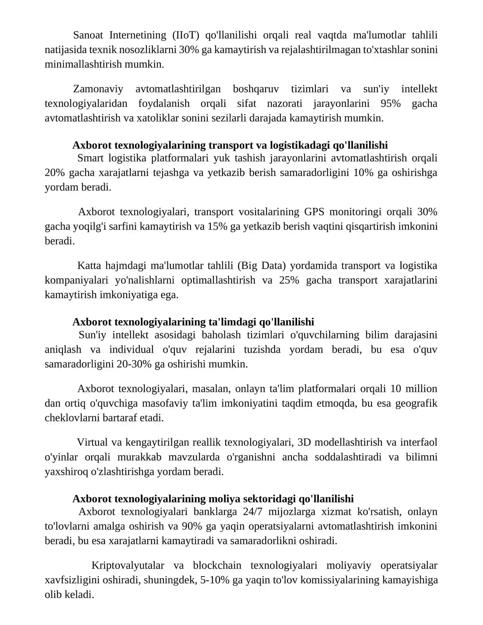 Axborot texnologiyalarini xalq xo‘jaligi sohalarida qo‘llash 3