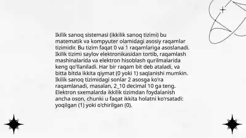 Oʻndan farqli pozitsion sanoq sistemalari 3