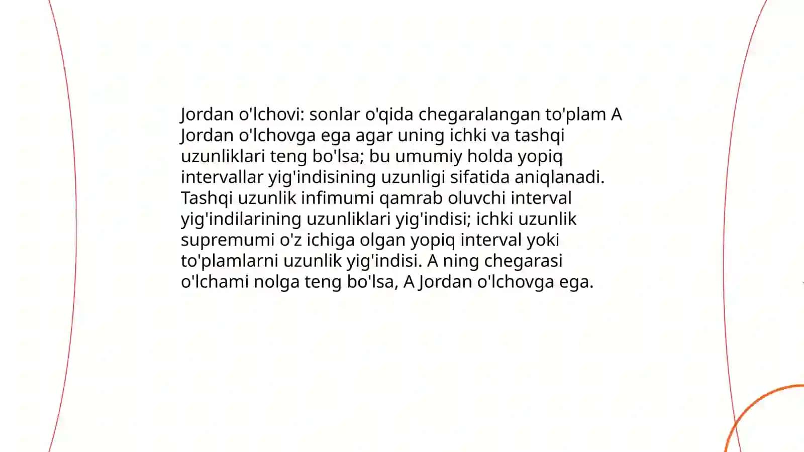 Sonlar oʻqidagi toʻplamning Jordan oʻlchovi 3