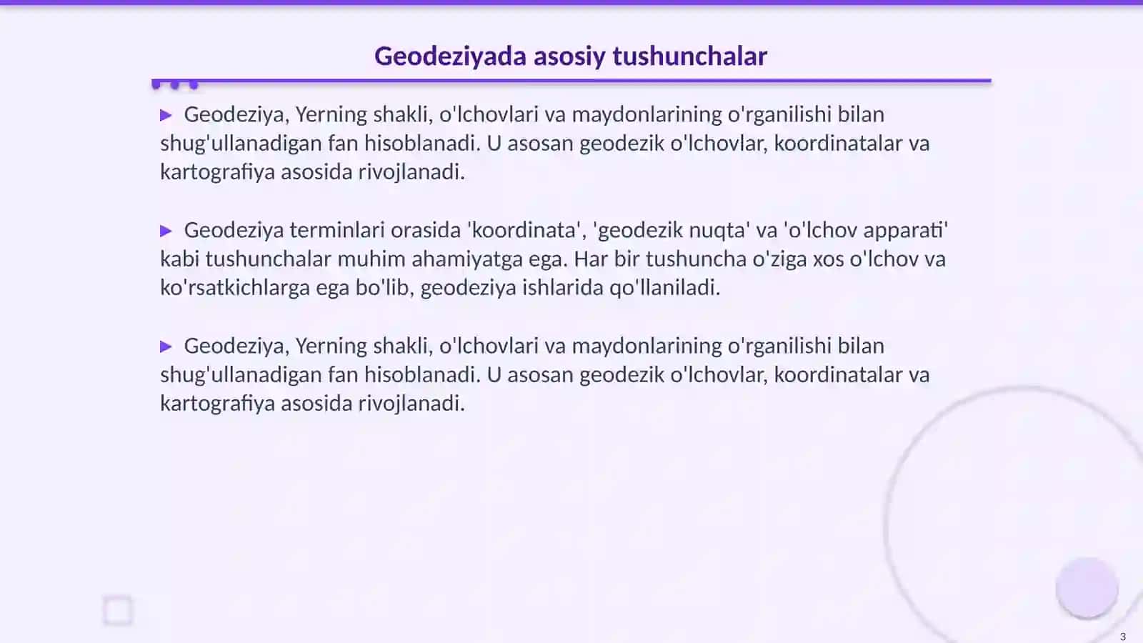 Geodeziyada qo'llaniladigan koordinatalar sistemasi 3