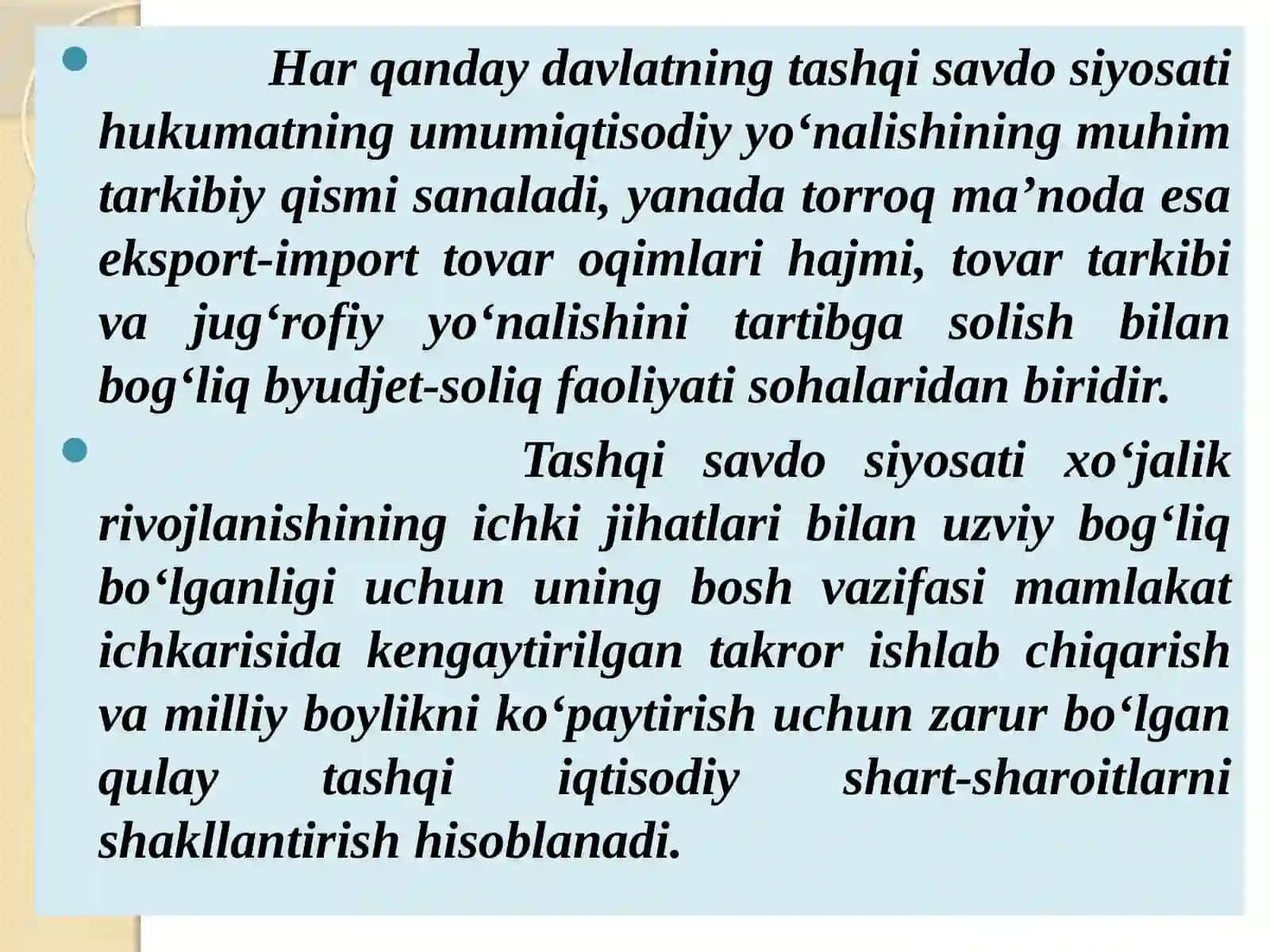Tashqi savdoni davlat tomonidan tartibga solish va boshqarish yo‘llari 3