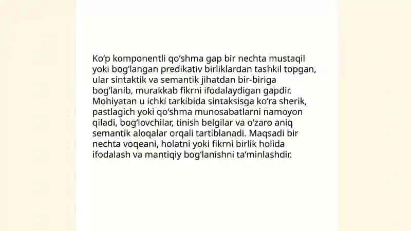 Koʻp komponentli qoʻshma gaplar 3