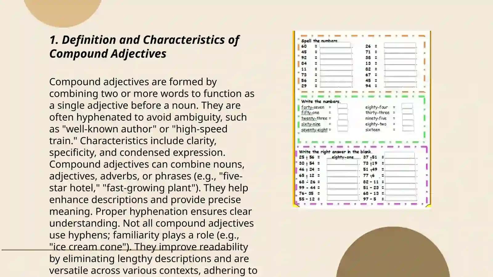 A study of compound adjectives and their usage in modern English literature 3