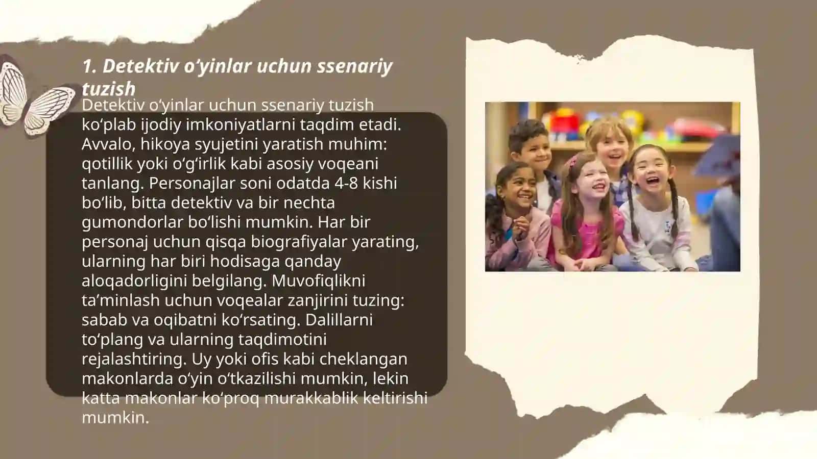 Maktabgacha taʼlim tashkilotlarida bolalar uchun detektiv oʻyin yaratish 3