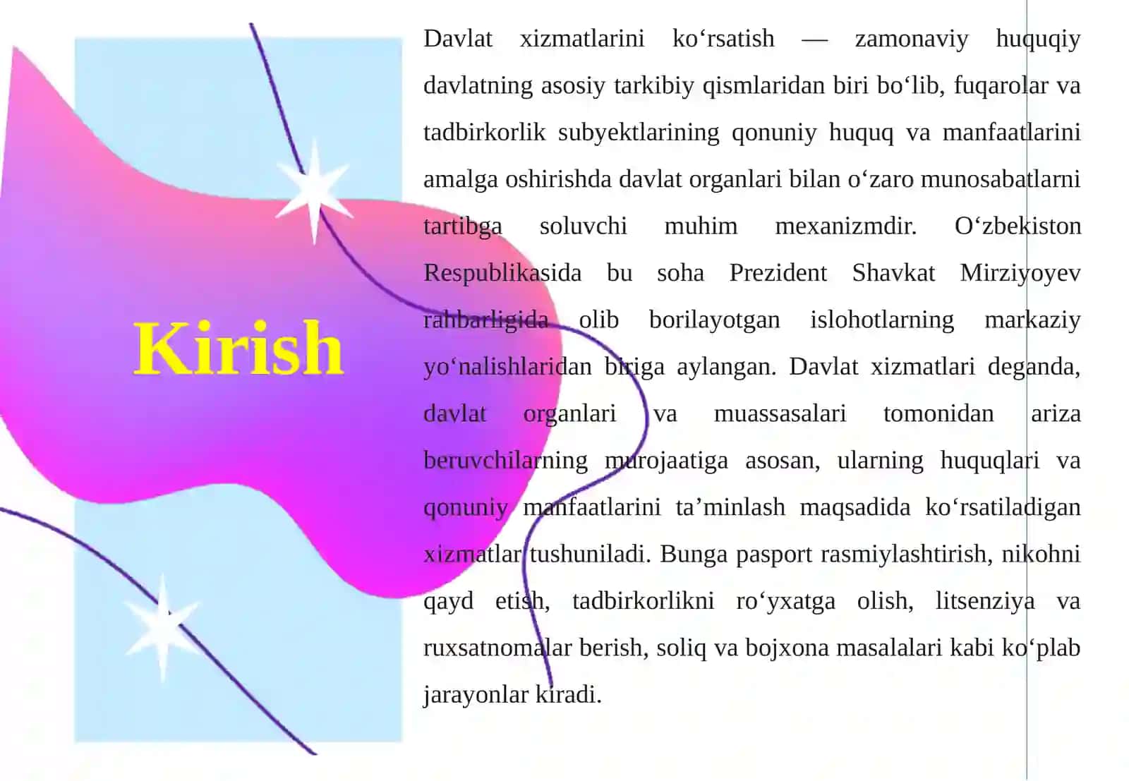 Davlat xizmatlarini ko'rsatishning huquqiy asoslari 3