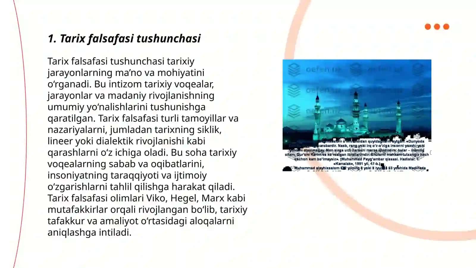 Tarix falsafasi va falsafa tarixi uyģunligi 3