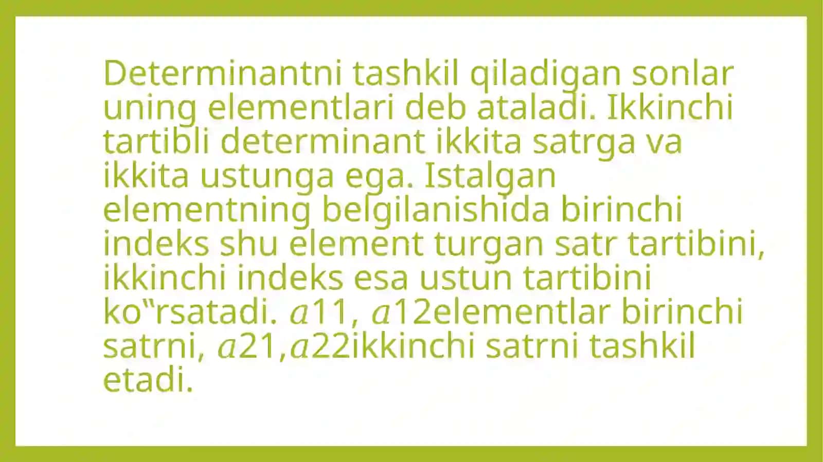 ALGEBRA SONLAR NAZARIYASI FANIDAN TAYYORLAGAN TAQDIMOTI 3