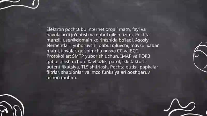 Elektron pochta (email) asoslari va tushunchalari 3