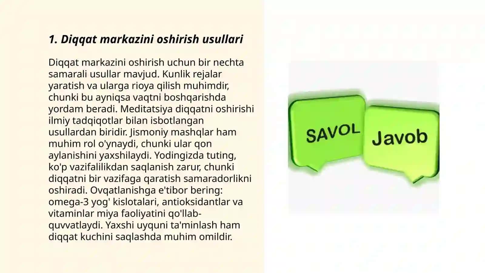 Diqqat Markazini Oshirish Usullari 3
