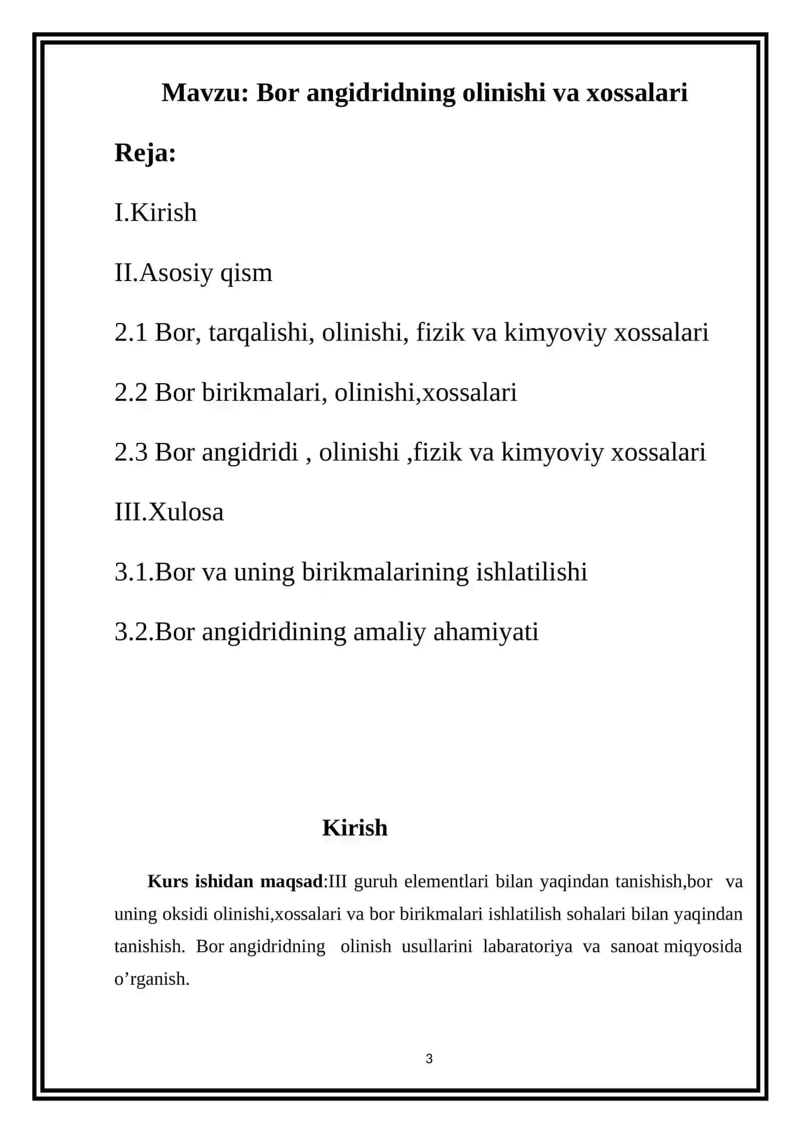Bor angidridning olinishi va xossalari 3