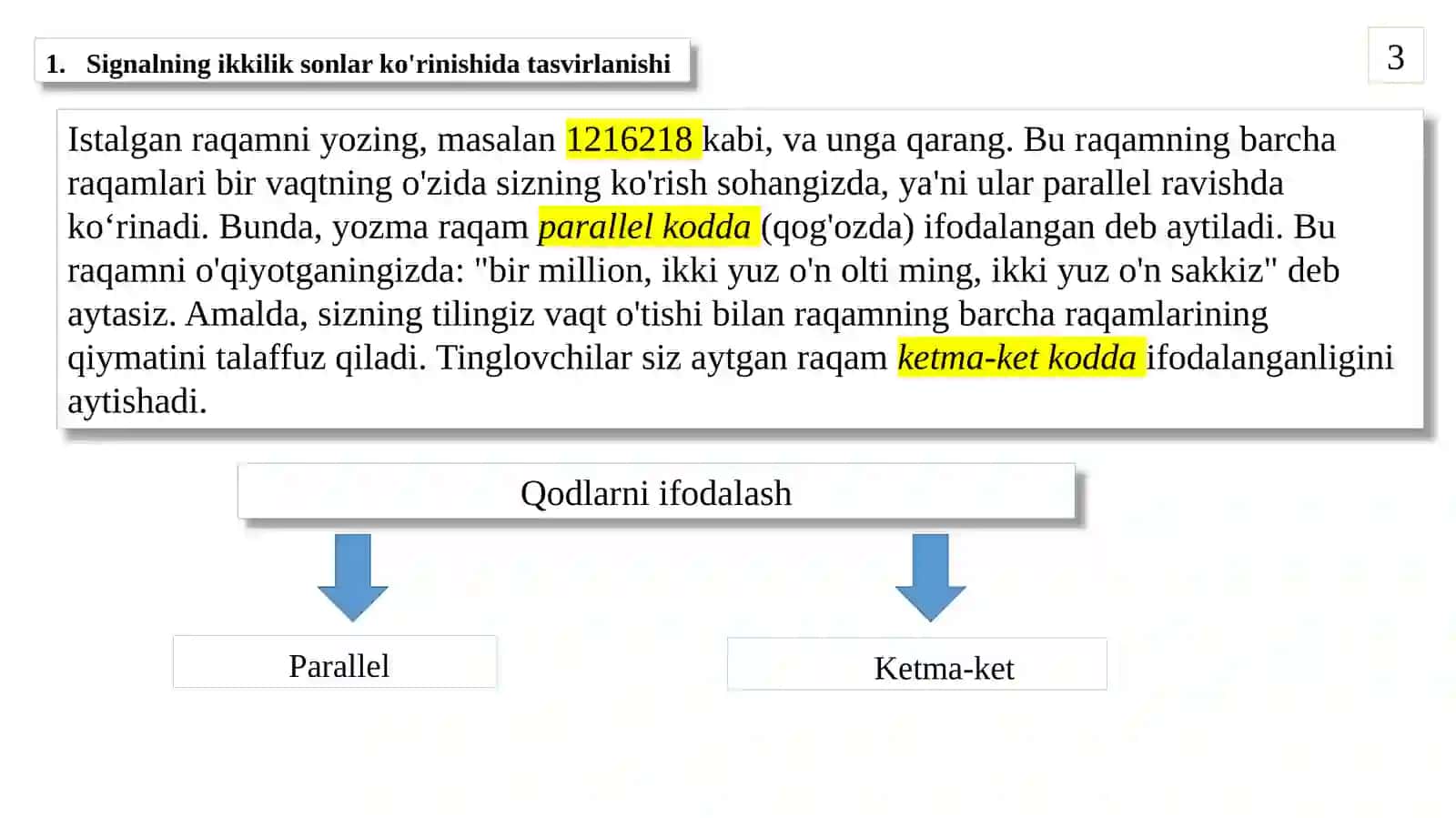 Signallar va ularnikodlash 3
