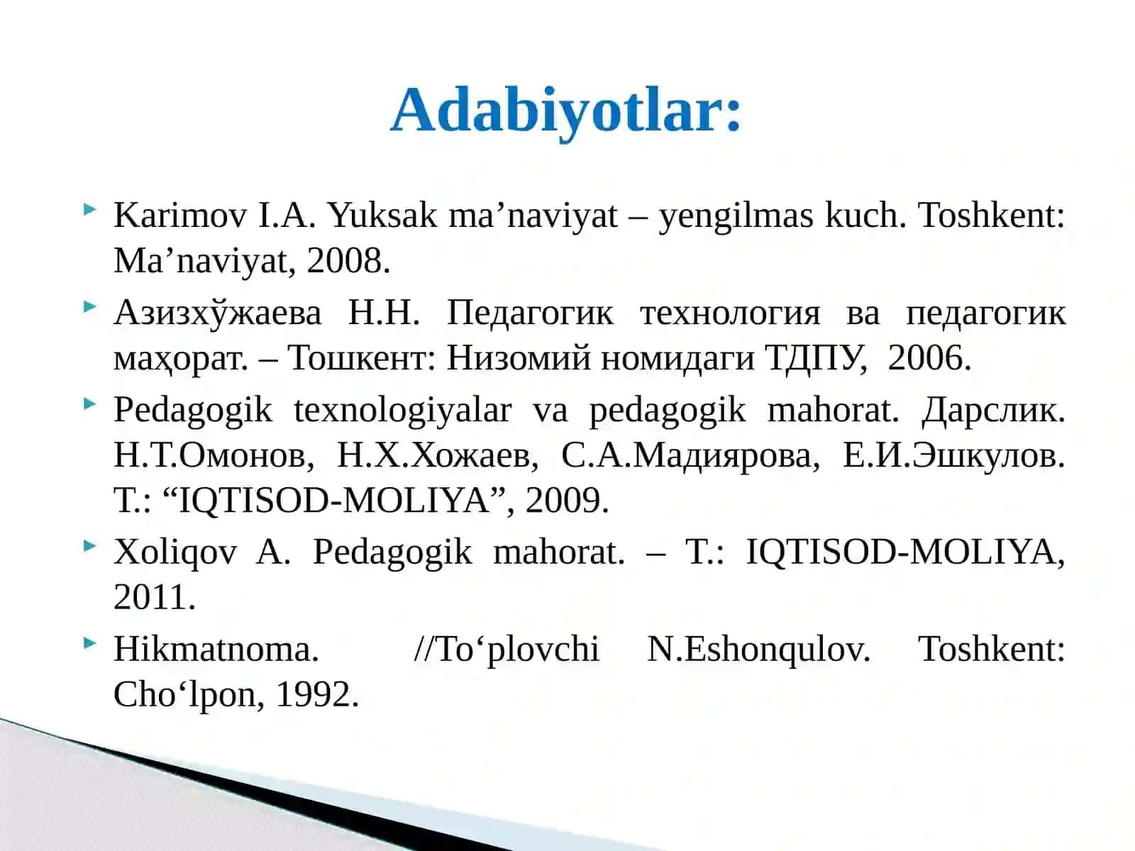 Pеdаgоgik mahorat fani haqida tushuncha. Fanning asosiy vazifalari va tarkibiy qismlari 3