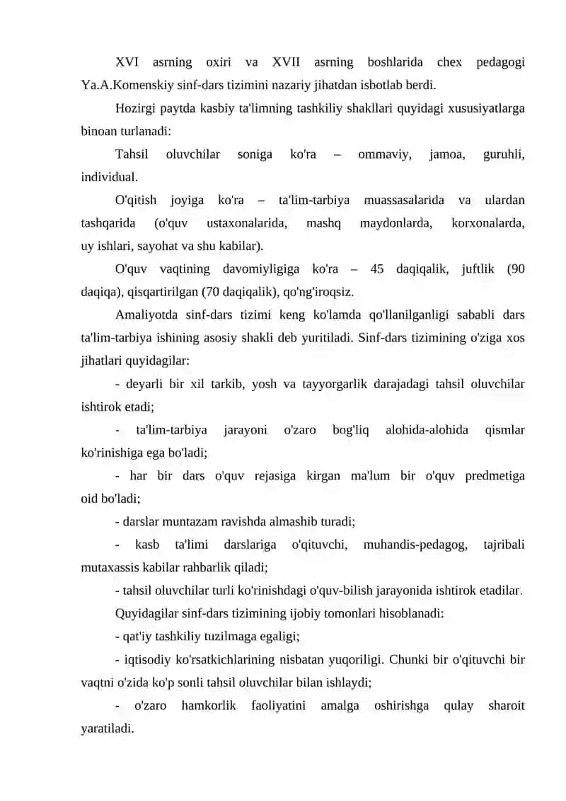 Kasb hunar ta`limining tashkiliy shakllari 3