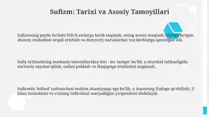 Sufizmning asosiy ta'sirlari va tamoyillari 3