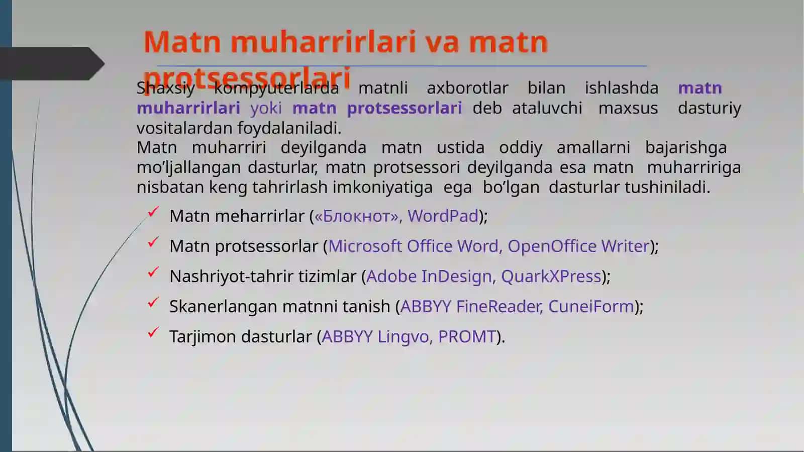 Microsoft Word muharriri va uning interfeysi 3