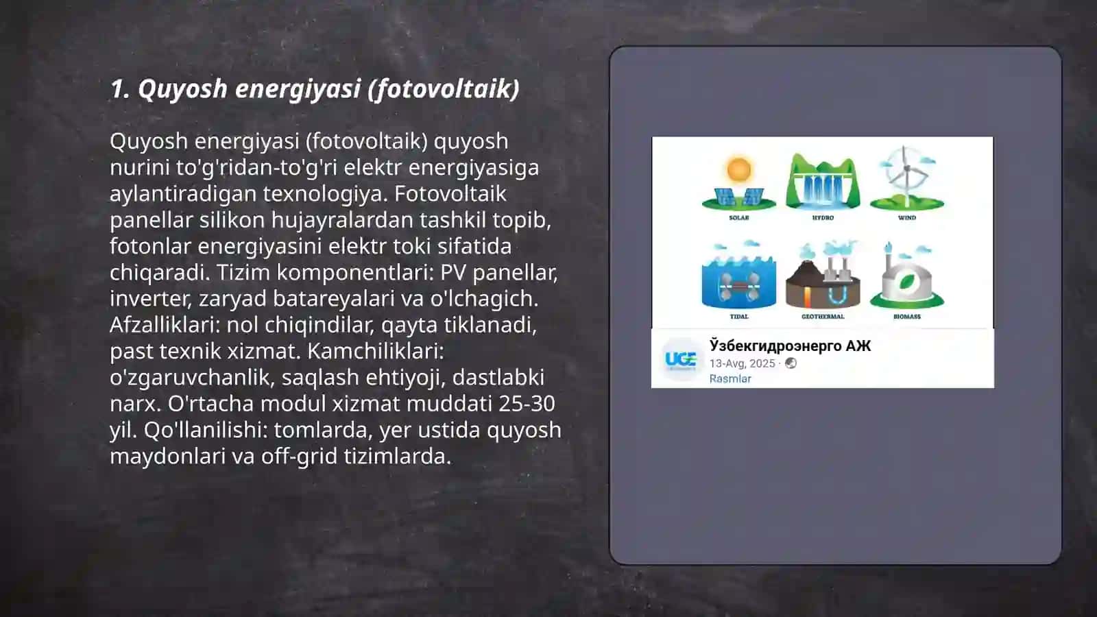 Quyosh energiyasi (fotovoltaik) 3
