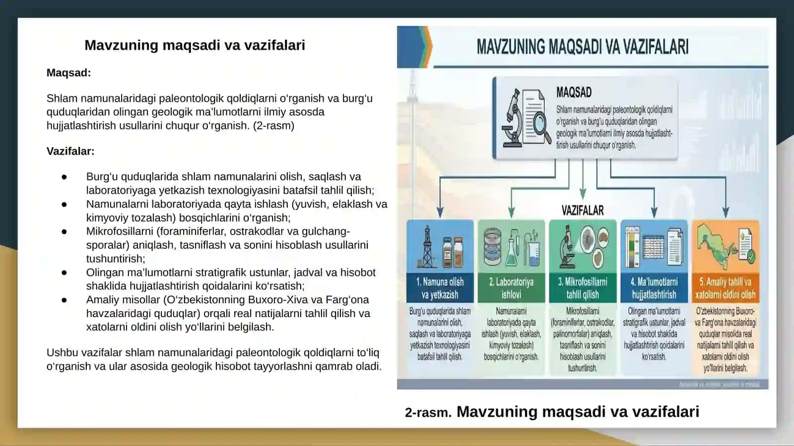Mavzu:Shlam namunalaridagi paleontologik qoldiqlarni o‘rganish 3