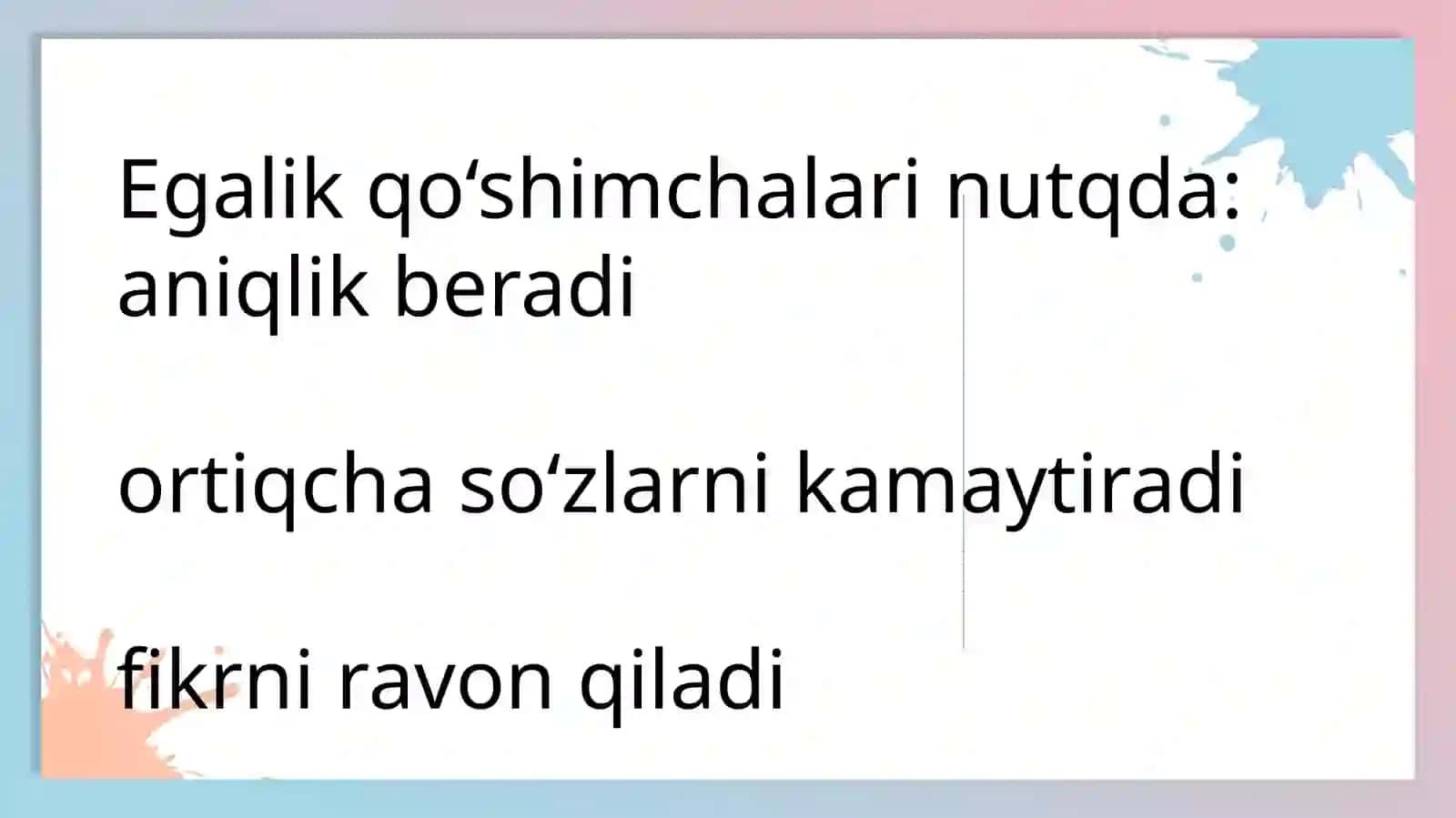 Nutqda egalik qoshimchalaridan foydalanish normalari 3