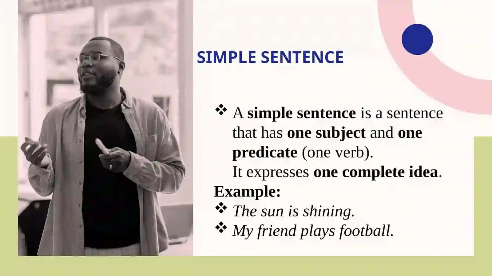 Sentence structure.Simple sentence 3