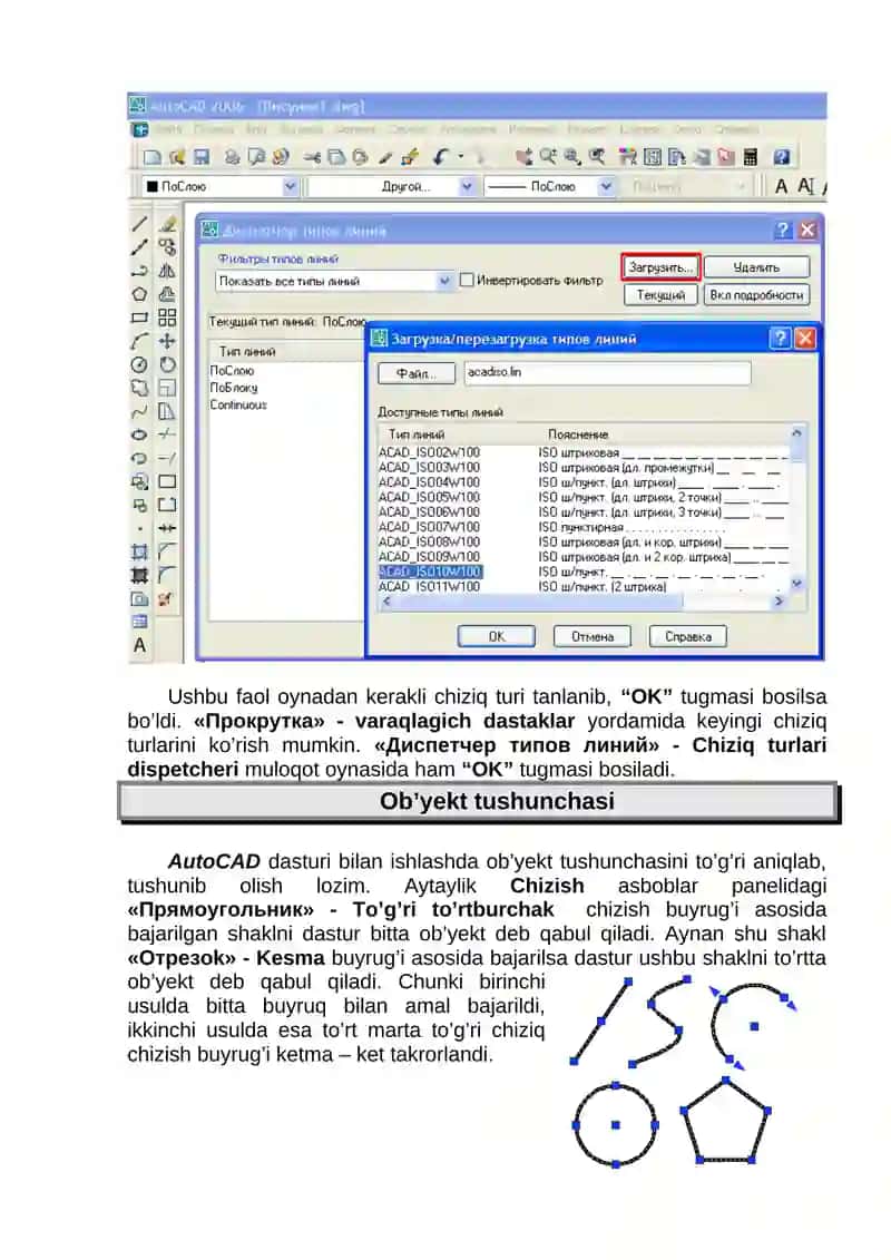 “AutoCAD” dasturida ishlash bo’yicha qo’llanma (2D) 3