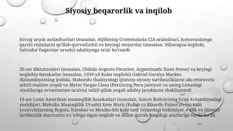 XX asr Lotin Amerikasi adabiyoti 3
