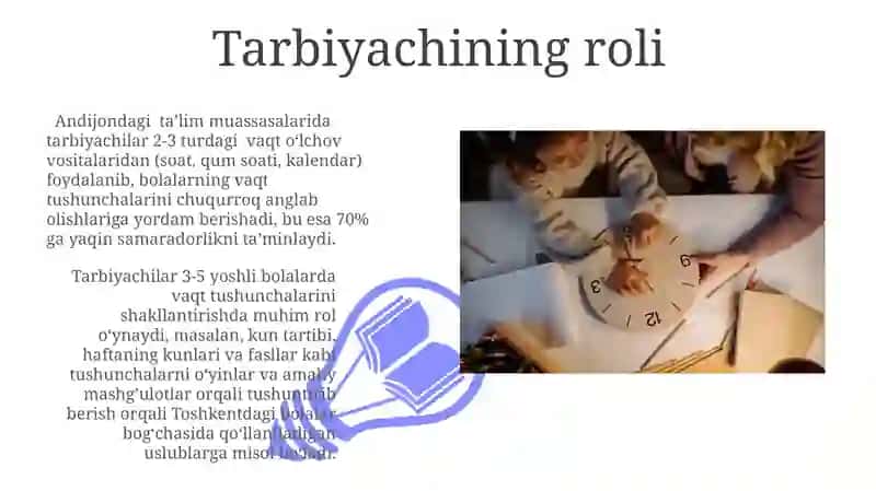 Vaqt tushunchalarini rivojlantirish usullari 3