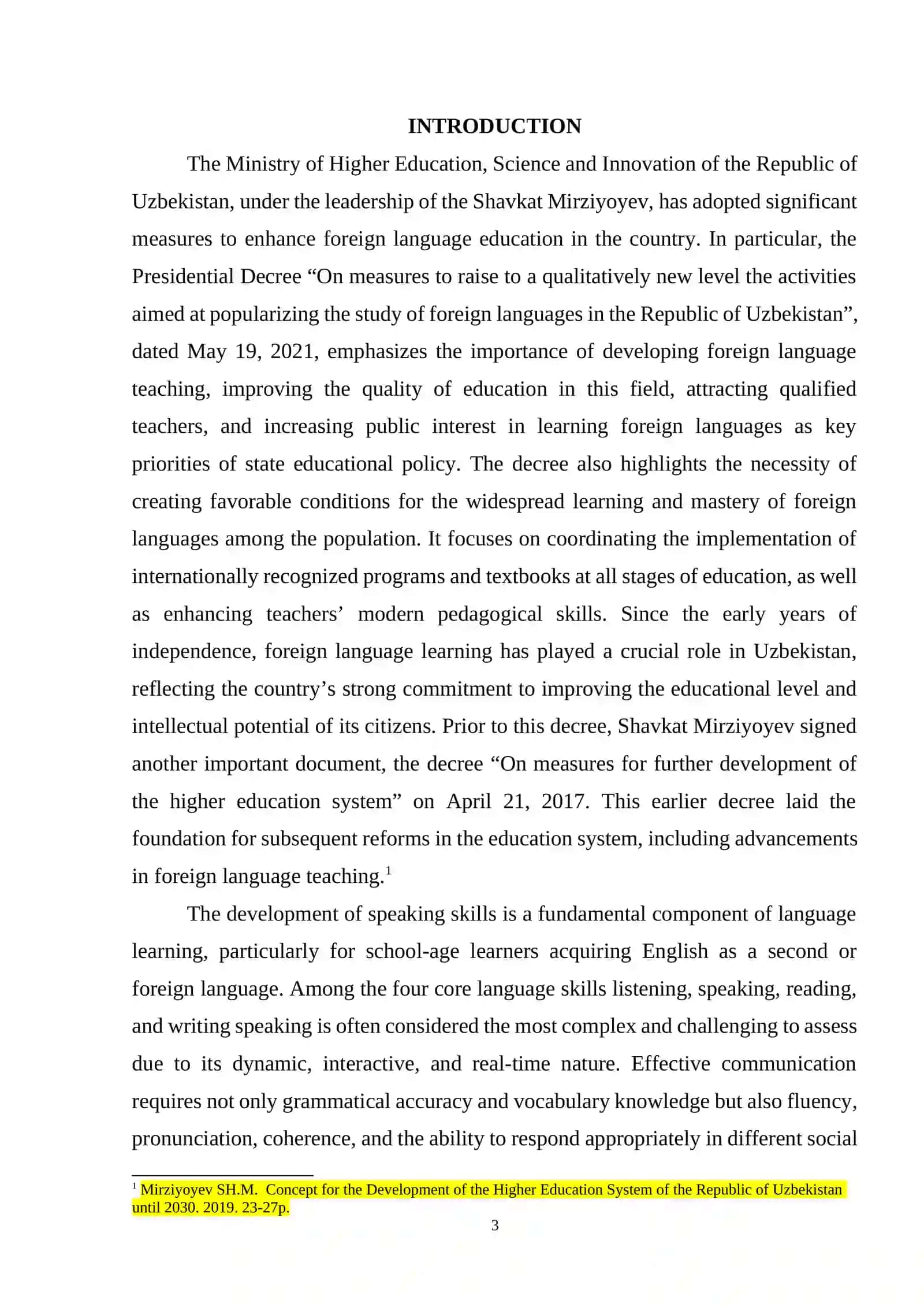 COURSE WORK THEME: RUBRICS FOR ASSESSING SPEAKING SKILLS IN SCHOOL-AGE ENGLISH LEARNERS 3