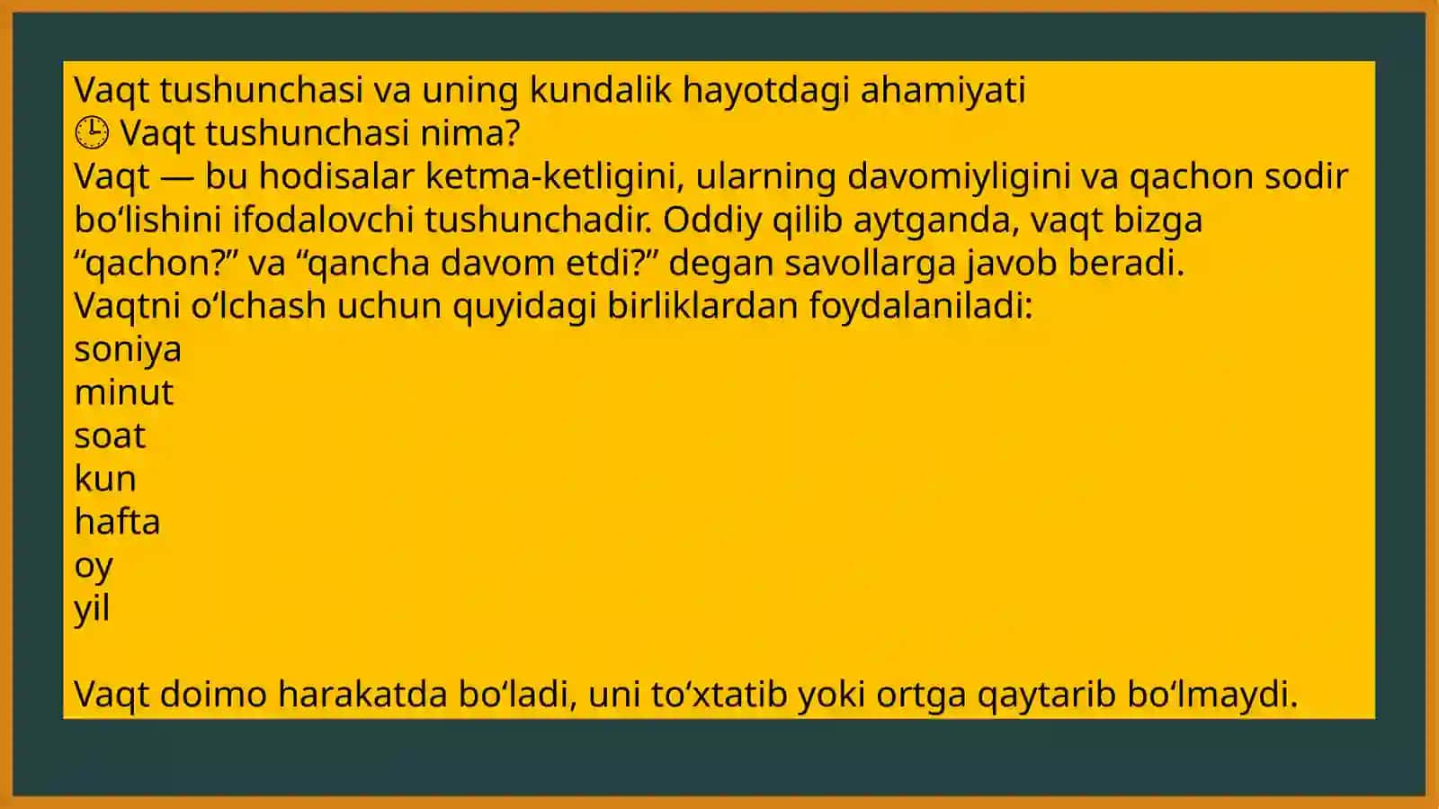 maktablarda Vaqt oʻlchov birliklarini oʻrgatish 3