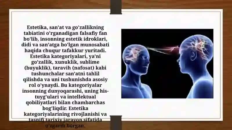 Estetika kategoriyalarining an`anaviy va zamonaviy tasnifi (TAQDIMOT) 3