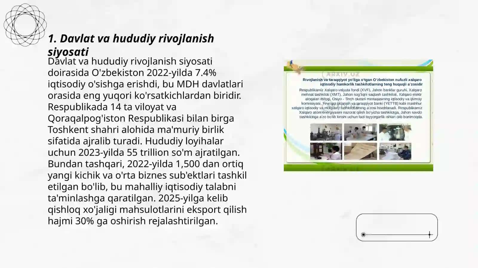 Mintaqalarning ijtimoiy iqtisodiy rivojlanishini tartibga solish mexanizmlari 3