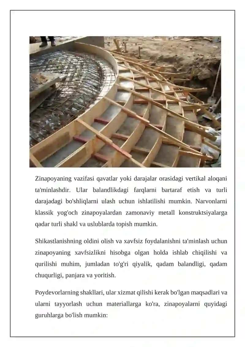 Dumaloq va kvadrat spiral zinapoyalar uchun narvon turlari 3