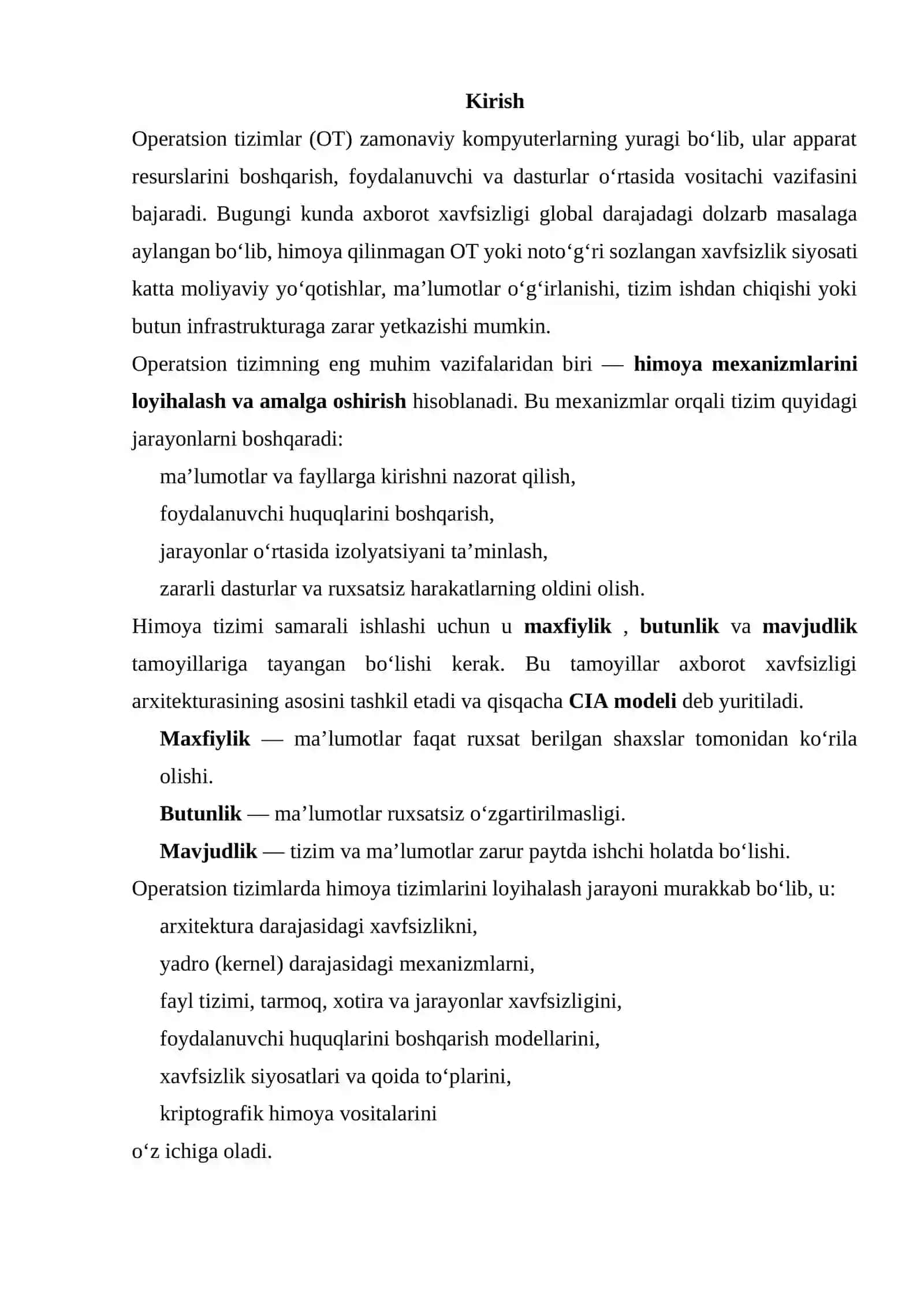 Operatsion tizimlarda himoya tizimlarini operatsion tizimlarda loyihalash va sinovdan o'tkazish 3