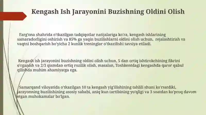 Kengash Ish Jarayonini Buzishning Oldini Olish 3