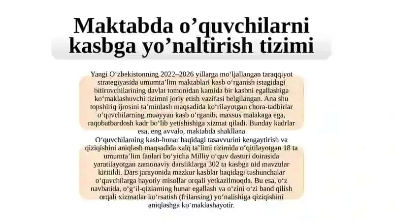 O'QUVCHILARNI BO'SH VAQTLARINI MAZMUNLI TASHKIL ETISH VA KASBGA YO'NALTIRISH 3