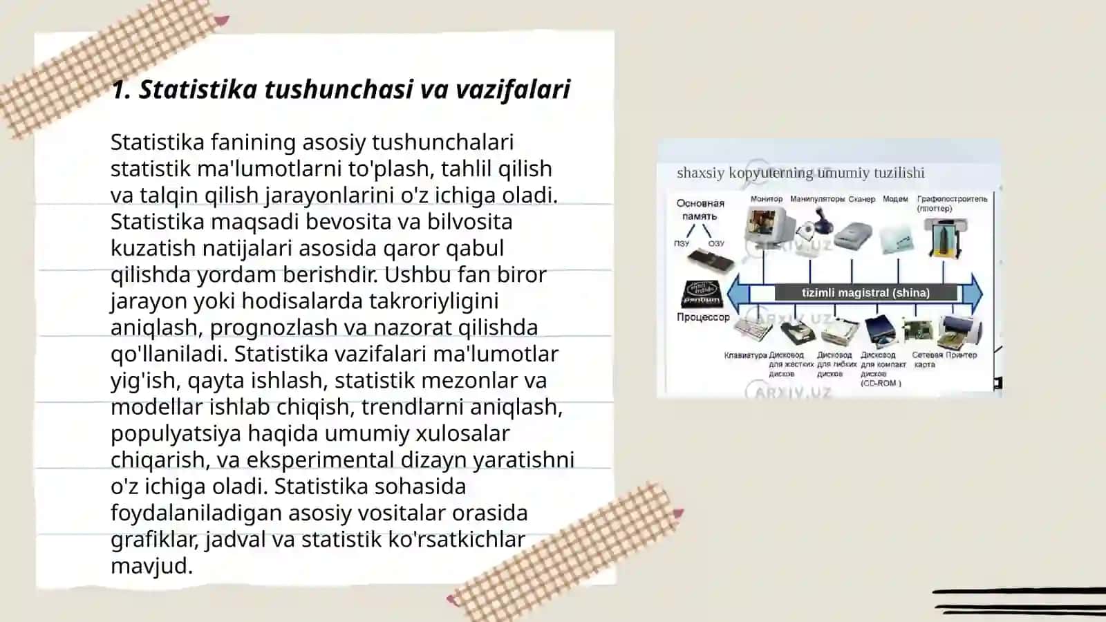 «STATISTIKA» FANINING PREDMETI VA USLUBI 3