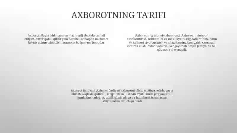 Axborotlarning Ijtimoiy Ahamiyati Va Faoliyatlari 3