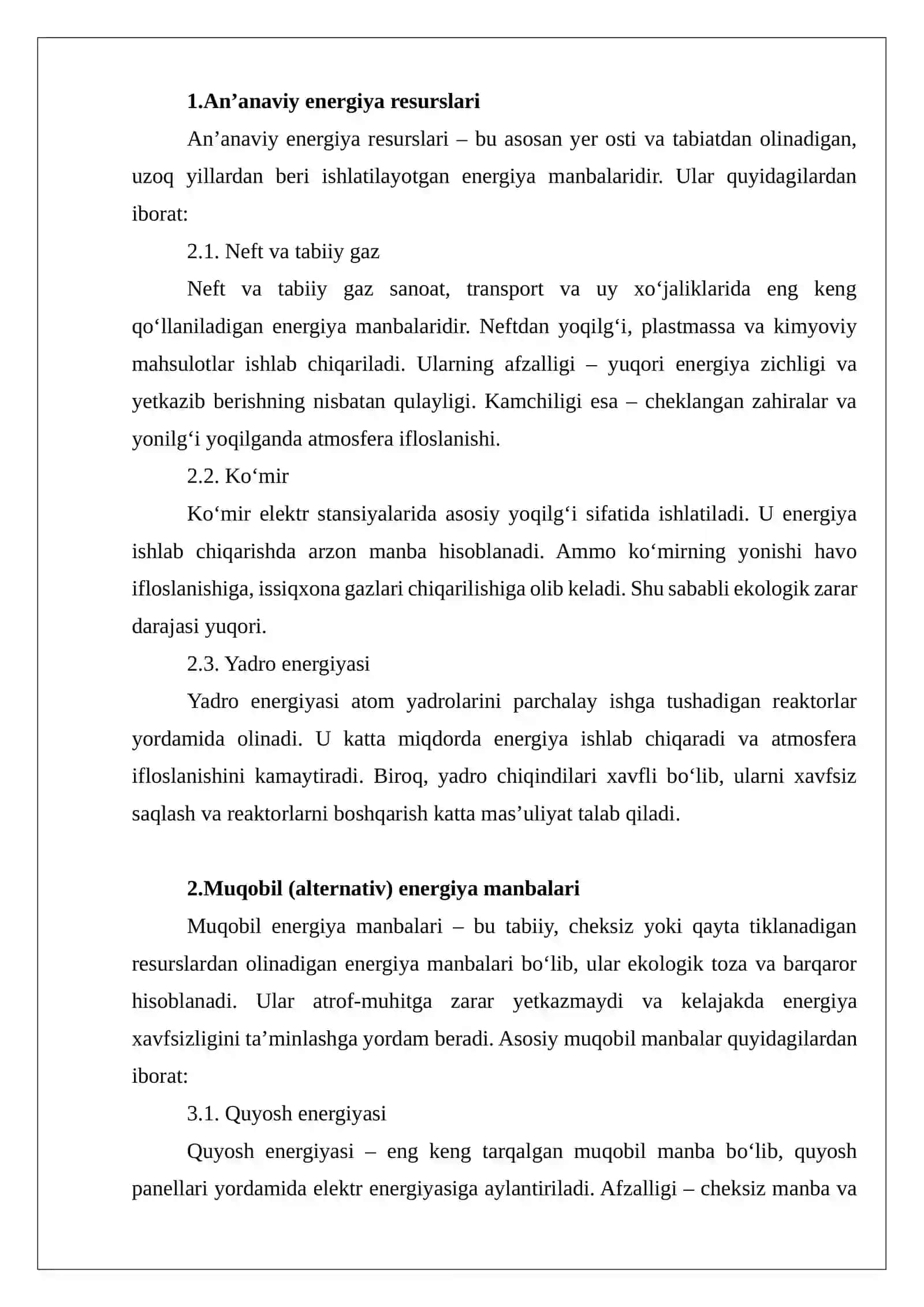 Energiya resurslari va muqobil energiya manbalari 3