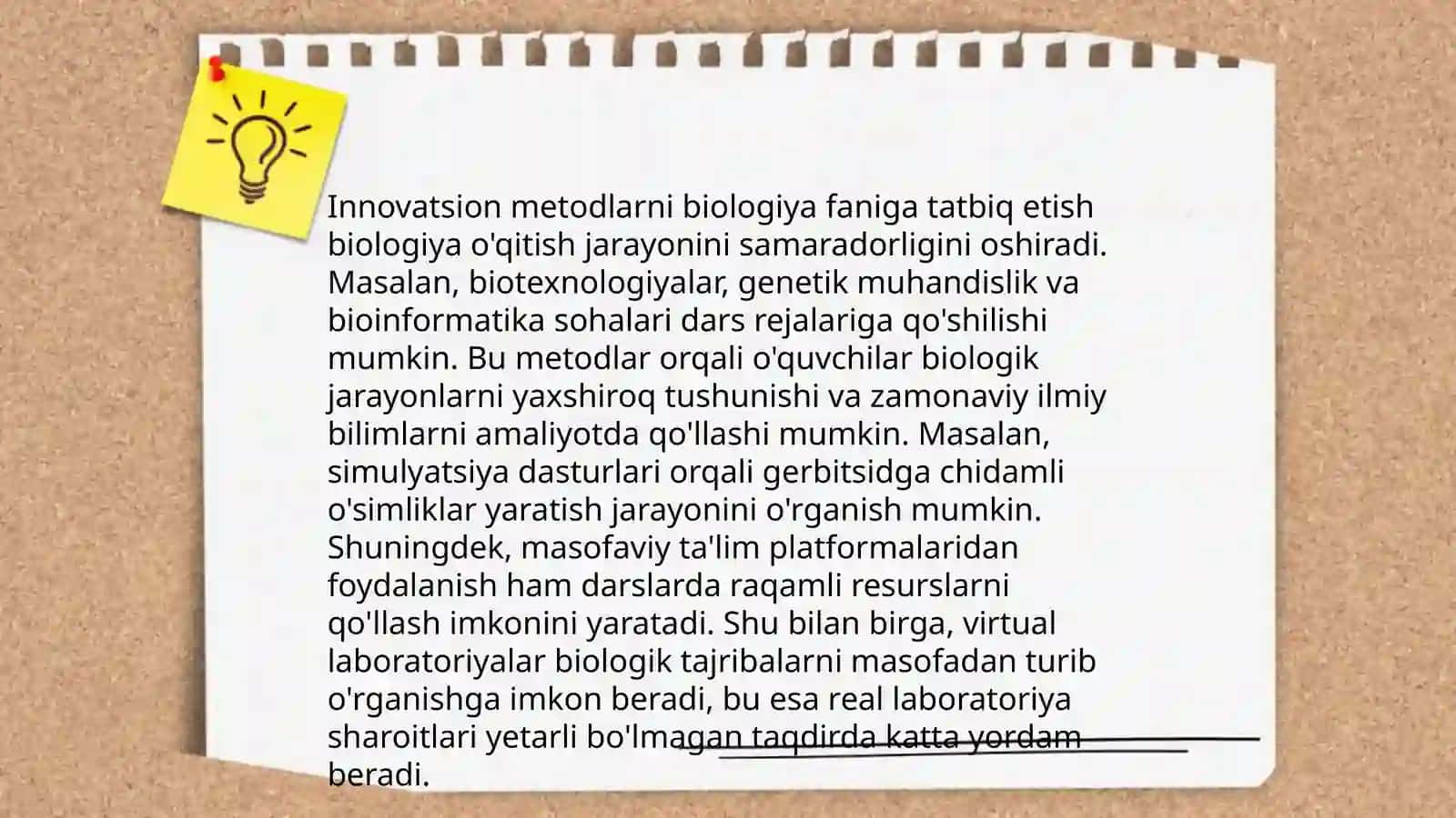 Biologiya fani o'qituvchisining innovasion faoliyati. Innovasion texnologiyalar haqida tushuncha 3
