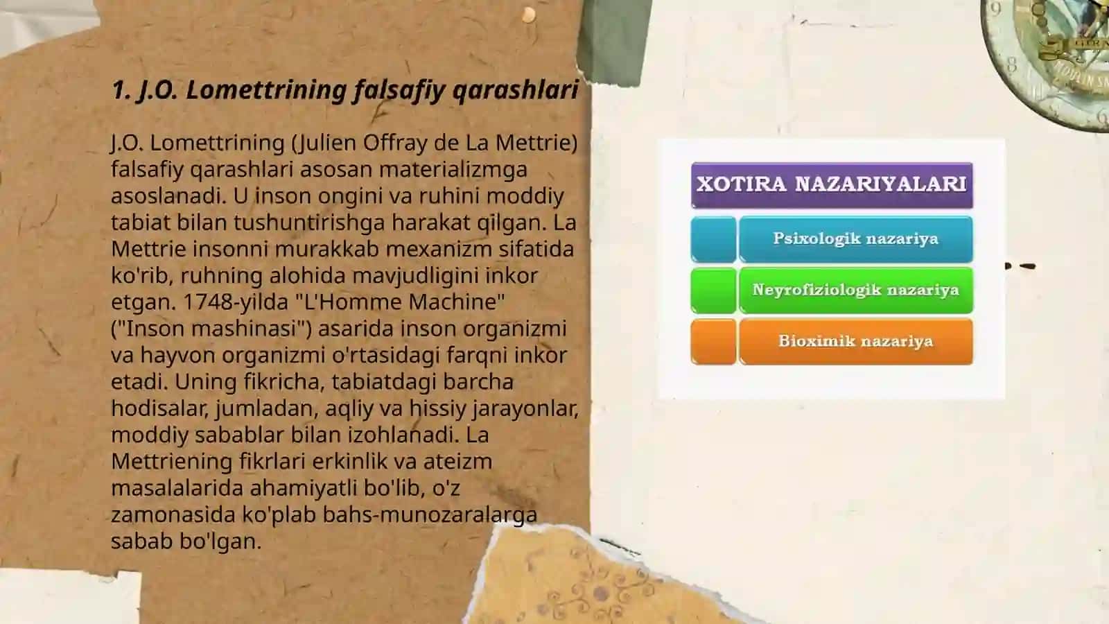J.O. Lomettri,I.O.Byuffon nazariyalari 3
