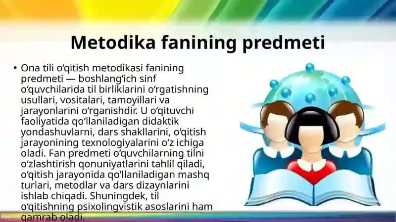 Boshlang‘ich sinflarda ona tili o‘qitish metodikasining umumiy masalalari 3
