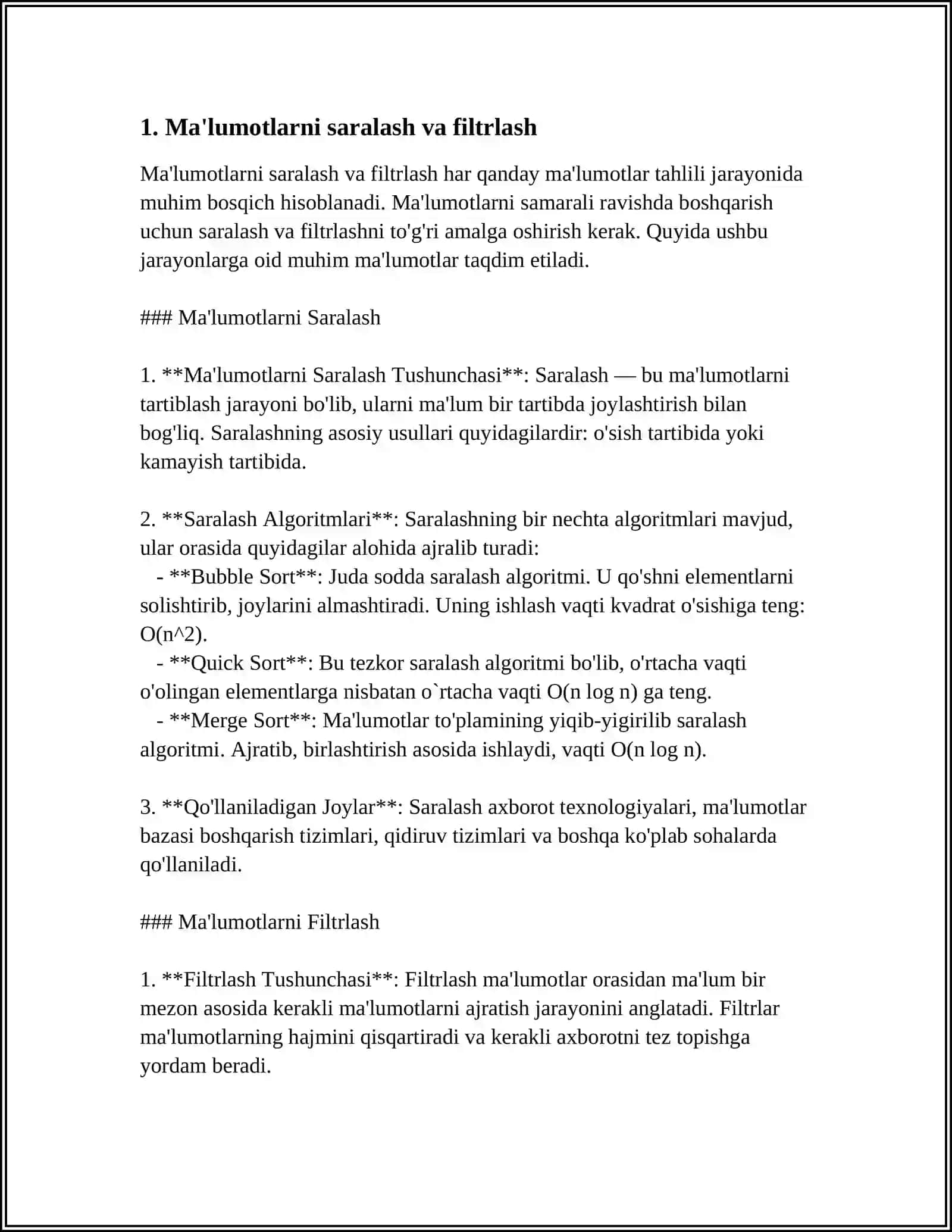 MS EXCEL-2016 DASTURINING STATISTIK TAHLILLAR QILISH VA YECHIMLAR QIDIRISH 3