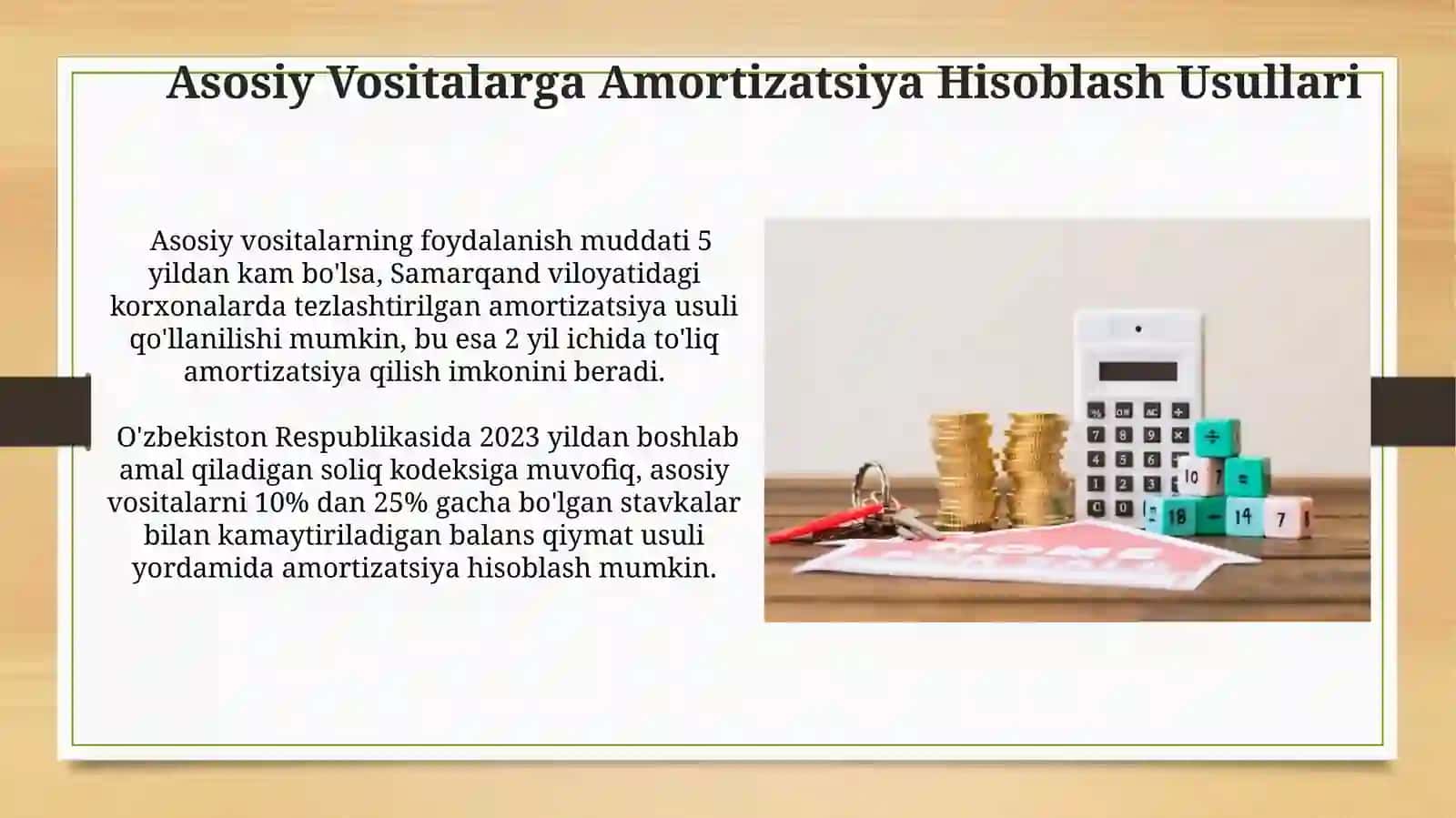 Asosiy vositalarga amortizatsiya hisoblash tartibivausullari 3