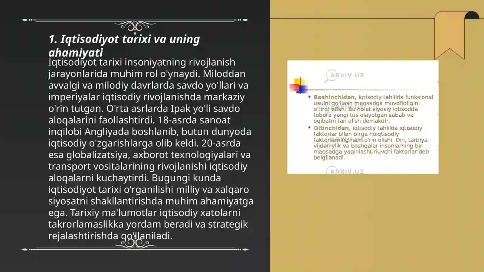 Iqtisodiy ta'limotlar tarixi faniga kirish 3