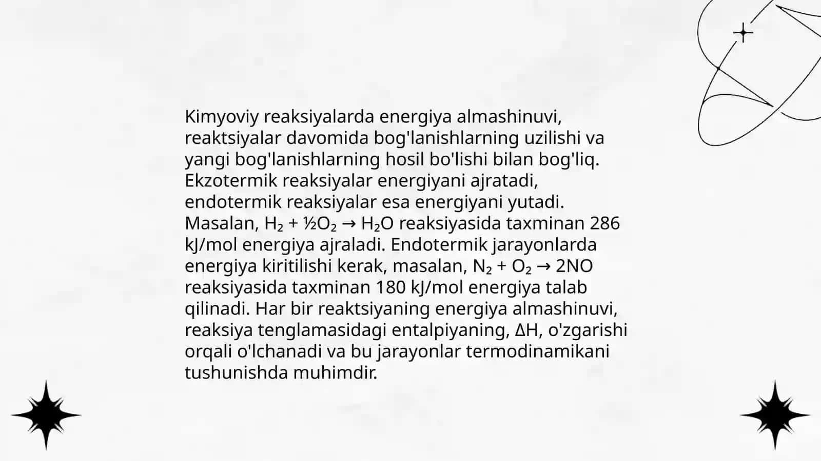 Kimyoviy reaksiyalarning energetikasi 3