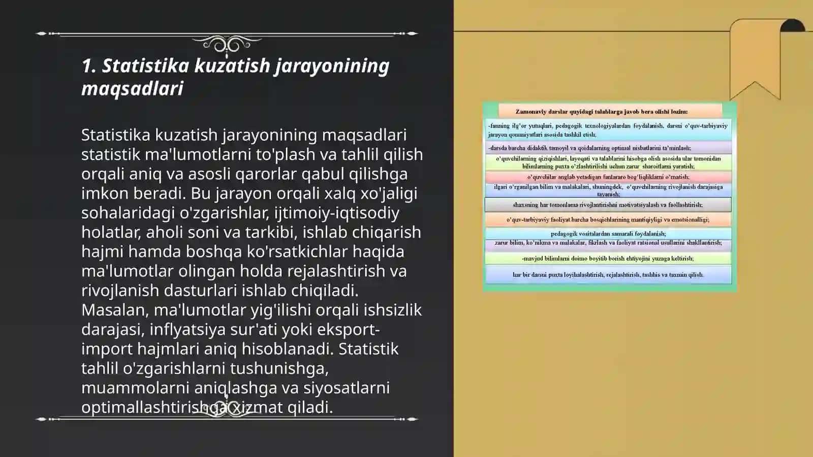 Statistik kuzatishni tashkil etishning o'ziga xos xususiyatlari 3
