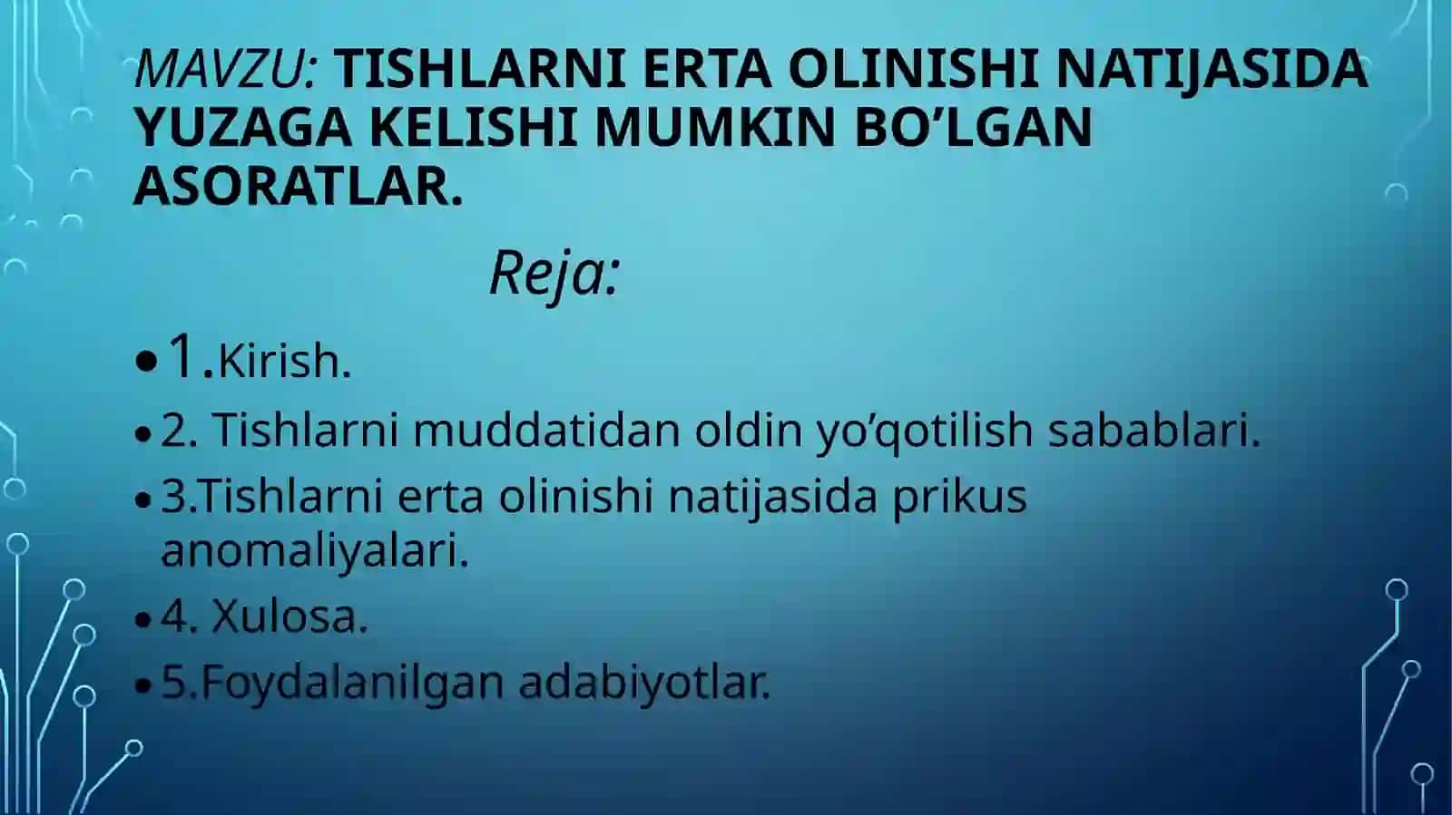 Tishlarni erta olinishi natijasida yuzaga kelishi mumkin bo’lgan asoratlar. 3