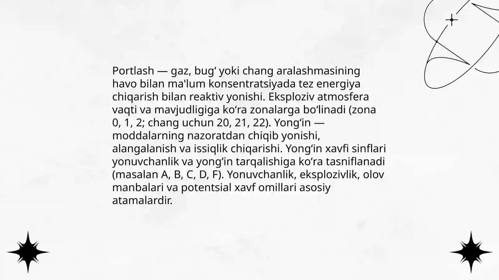 Korxona bino-xonalarni portlash va yongʻinga xavfliligi jihatidan sinflanishi 3