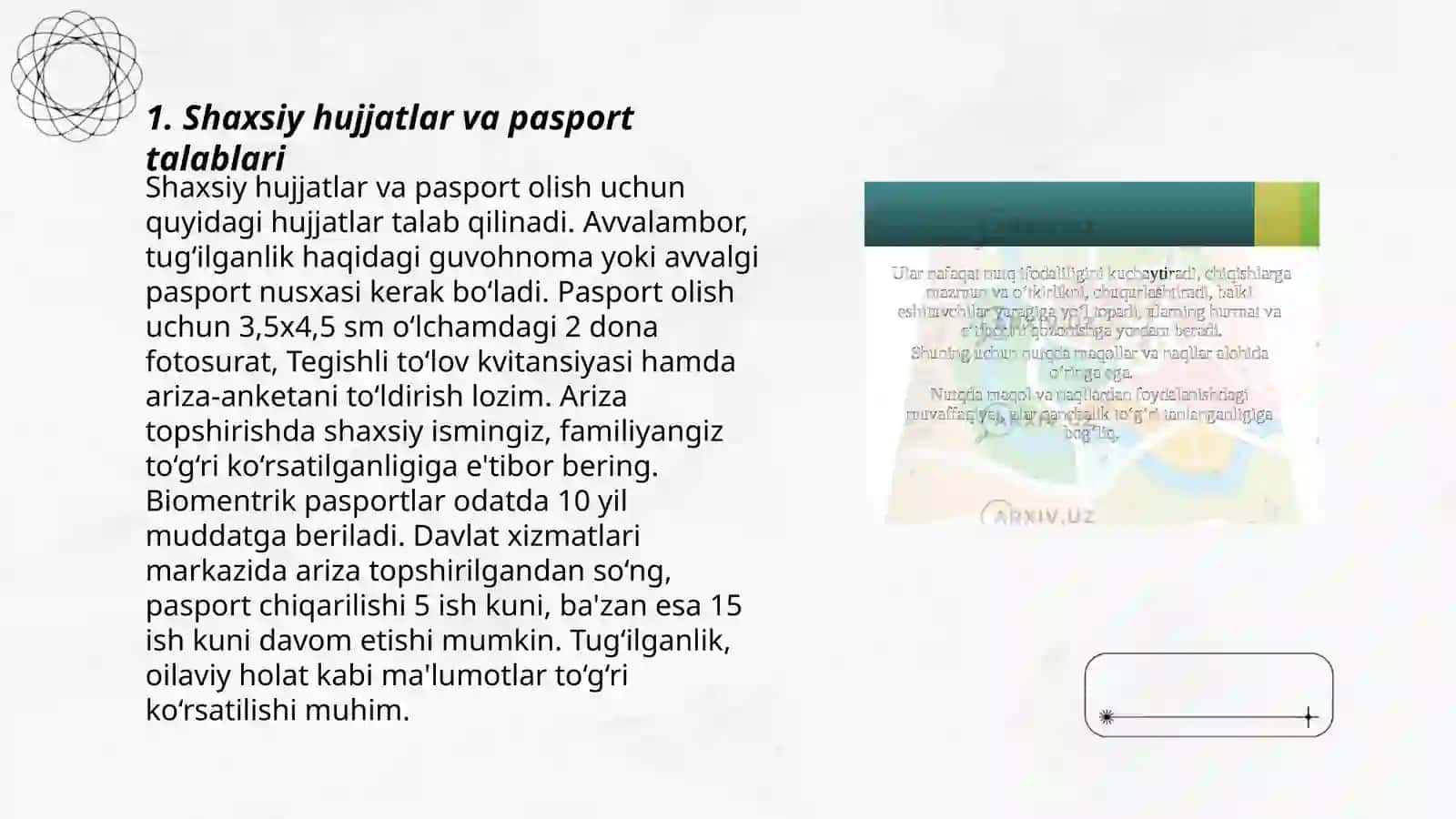 Xattaxtaga qoʻyiladigan talablar 3